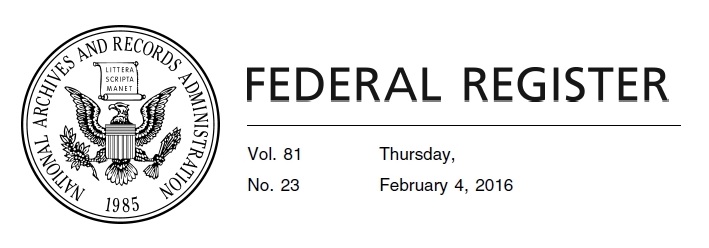 federal register title page Feb 4 2016