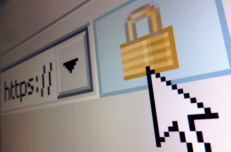 A lock icon, signifying an encrypted Internet connection, is seen on an Internet Explorer browser in a photo illustration in Paris April 15, 2014. REUTERS/Mal Langsdon